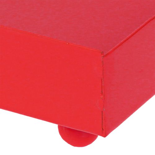 Article Plateau décoratif carré en métal rouge 15×15cm 2pcs