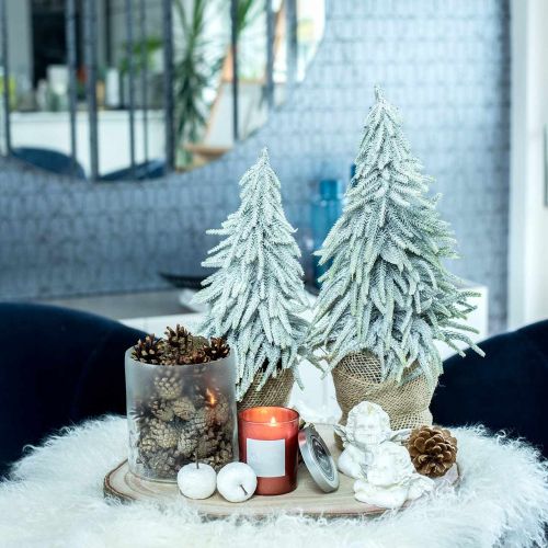 Floristik24 Sapin décoratif avec neige, décoration de l'avent, sapin en pot H37cm