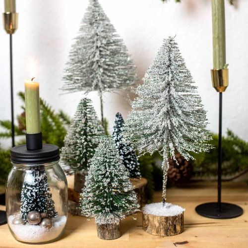 Floristik24 Sapins déco, décorations hiver, sapin de Noël, Avent H30 / 32cm Ø13,5cm lot de 3
