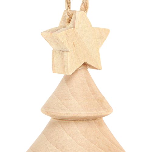 Article Sapin de Noël décoratif en bois Ø5cm H7,5cm 6 pièces