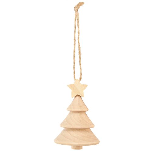Article Sapin de Noël décoratif en bois Ø5cm H7,5cm 6 pièces
