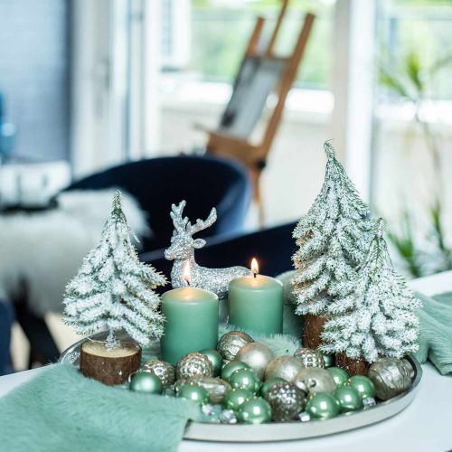 Floristik24 Sapin de Noël décoratif, décoration hivernale, sapin avec neige H19cm