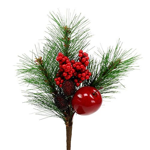 Floristik24 Branche de sapin déco avec pomme 28cm 1p