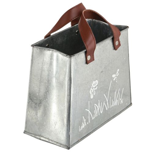 Article Sac décoratif argent blanc marron cache-pot en métal L22cm 2pcs