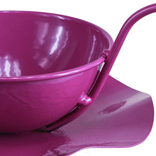 Article Tasse décorative tasse à thé en métal sur assiette violet Ø11,5cm H8cm 2pcs