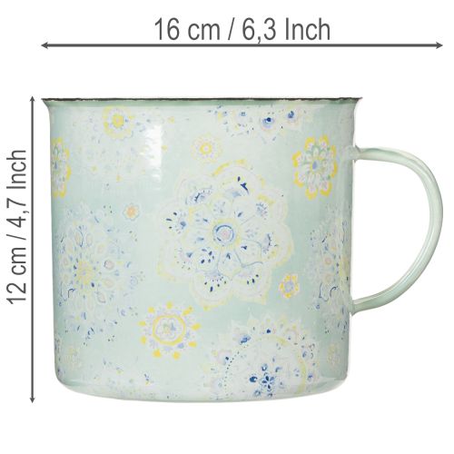 Tasse décorative en métal
