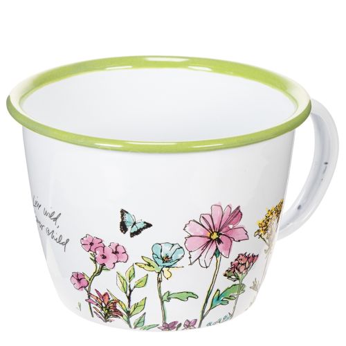 Coupe décorative, pot de fleurs émaillé, Ø11cm H8cm acheter | Floristik24.fr
