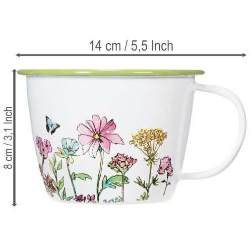 Coupe décorative, pot de fleurs émaillé, Ø11cm H8cm | Floristik24.fr