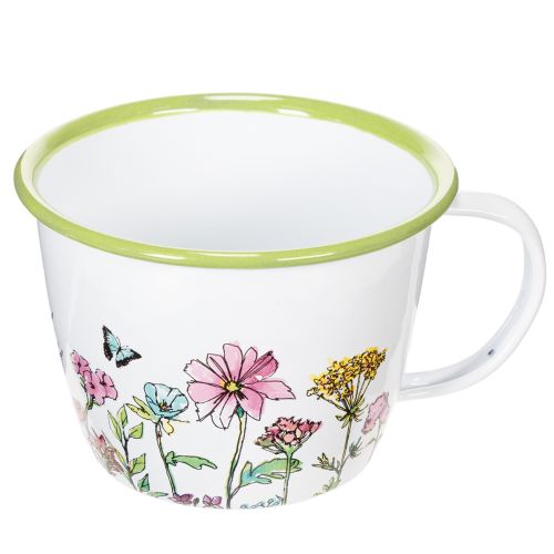Coupe décorative, pot de fleurs émaillé, Ø11cm H8cm | Floristik24.fr