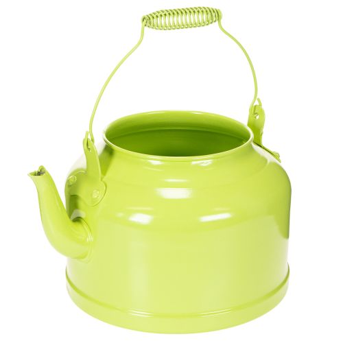 Deko théière en métal, pomme vert Ø20cm, décoration intérieure et cache-pot acheter | Floristik24.fr