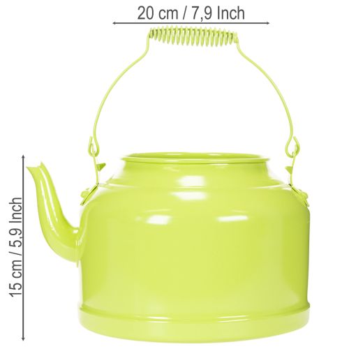 Deko théière en métal, pomme vert Ø20cm, décoration intérieure et cache-pot | Floristik24.fr