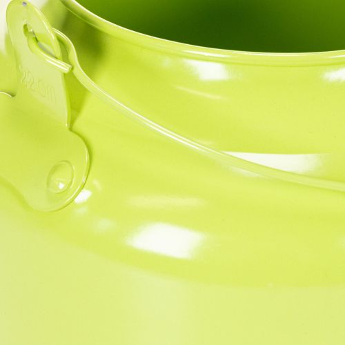 Deko théière en métal, pomme vert Ø20cm, décoration intérieure et cache-pot | Floristik24.fr