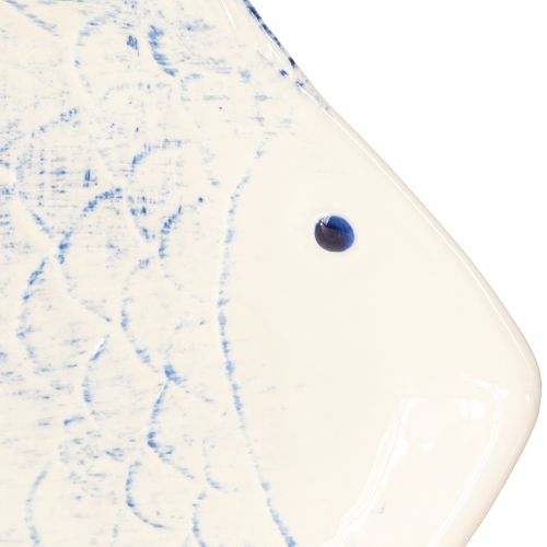 Article Assiette décorative poisson en céramique décoration de table bleu blanc 30×22cm
