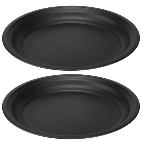 Article Assiette décorative bol en métal assiette décorative anthracite Ø26cm 2pcs