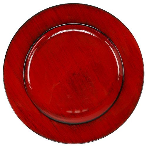 Article Assiette décorative plastique Ø28cm rouge-noir