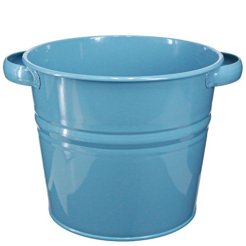 Floristik24 Pot de fleur décoratif en métal bleu 31cmx26cmx21,5cm