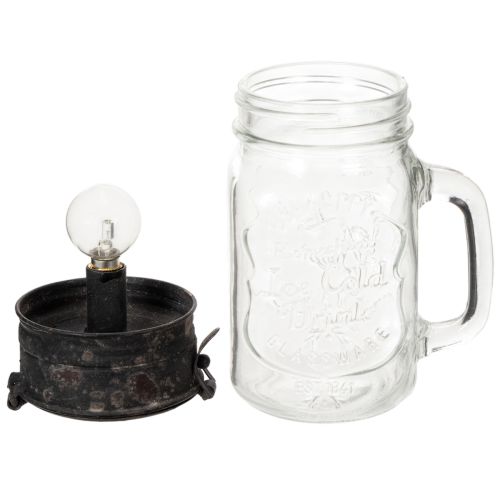 Verre décoratif avec lampe LED Ø8cm H16cm | Floristik24.fr
