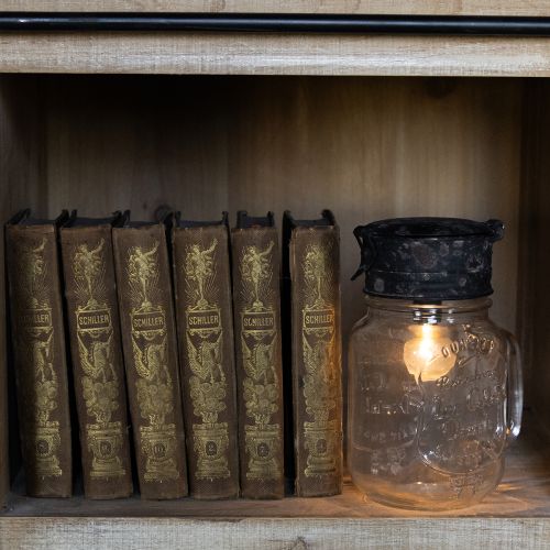 Verre décoratif avec lampe LED Ø8cm H16cm | Floristik24.fr