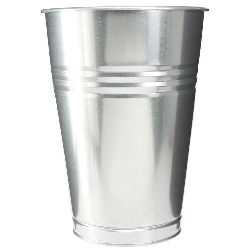 Article Vase décoratif métal conique haut vase argent H34cm vase 11L