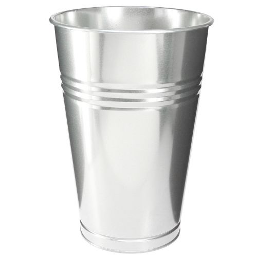 Floristik24 Vase décoratif métal conique grand vase argenté H38,5cm 14,5L