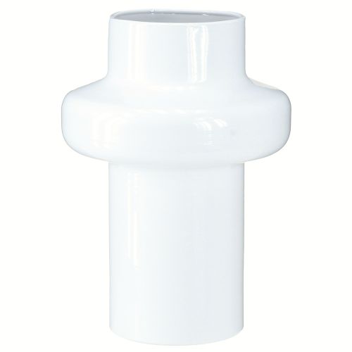 Floristik24 Vase Décoratif Vase Métal Décoration Crème Blanc Ø16.5cm H23.5cm