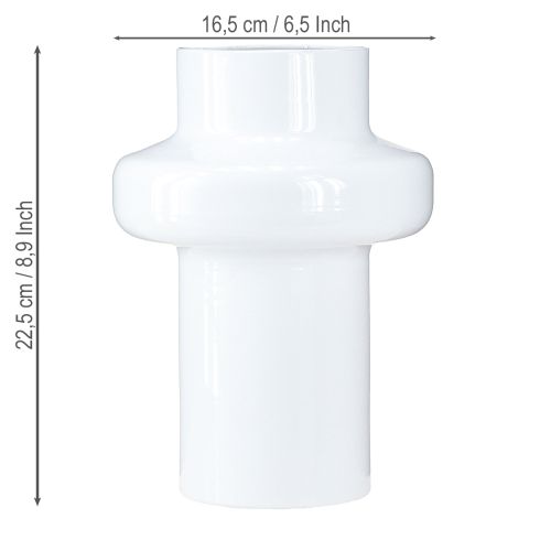 Article Vase Décoratif Vase Métal Décoration Crème Blanc Ø16.5cm H23.5cm