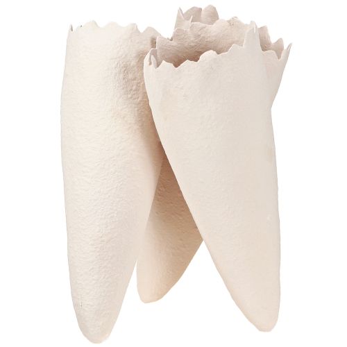 Article Vases décoratifs en forme de cône en céramique beige 14,5 cm x 15 x 21 cm
