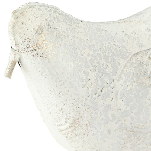 Article Oiseau décoratif en métal Figurine décorative vintage blanc doré 35x32,5cm