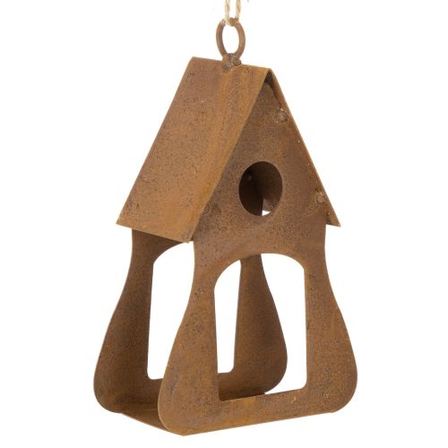 Nichoir suspendu décoratif, nichoir décoratif couleur rouille, 17,5 cm