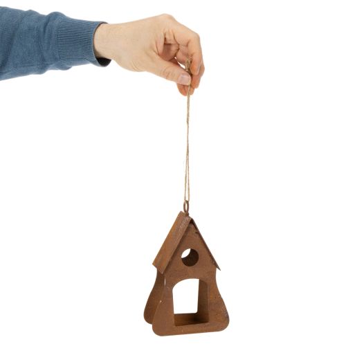 Nichoir suspendu décoratif, nichoir décoratif couleur rouille, 17,5 cm | Floristik24.fr