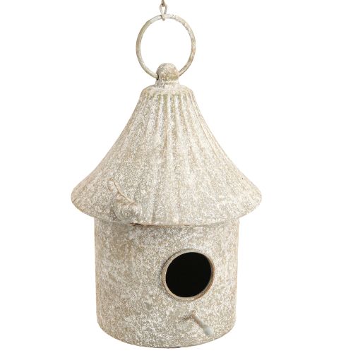 Article Nichoir décoratif en métal à suspendre en style antique Ø15cm H21cm