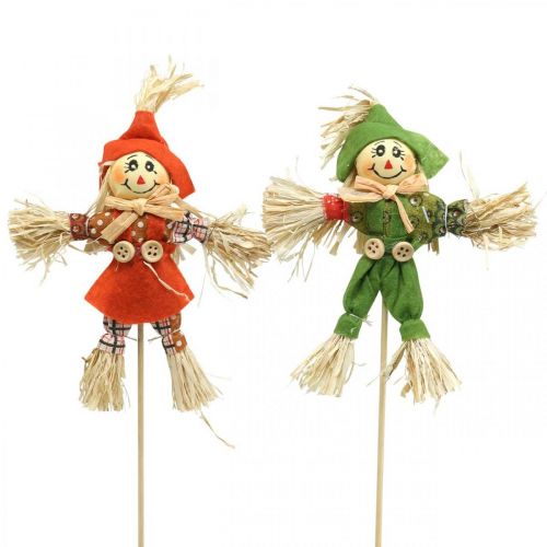 Floristik24 Décoration épouvantail 17cm couleurs assorties L33cm 16 pcs