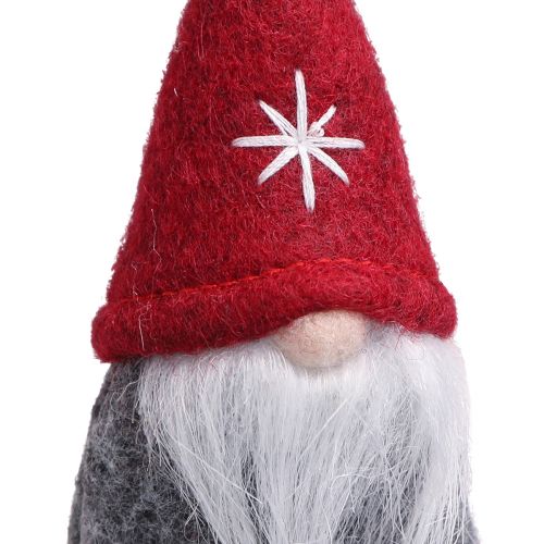 Article Nain décoratif décorations d'arbre de Noël feutre rouge gris 5×9cm 6 pcs
