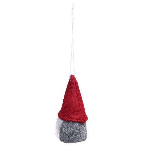 Article Nain décoratif décorations d'arbre de Noël feutre rouge gris 5×9cm 6 pcs