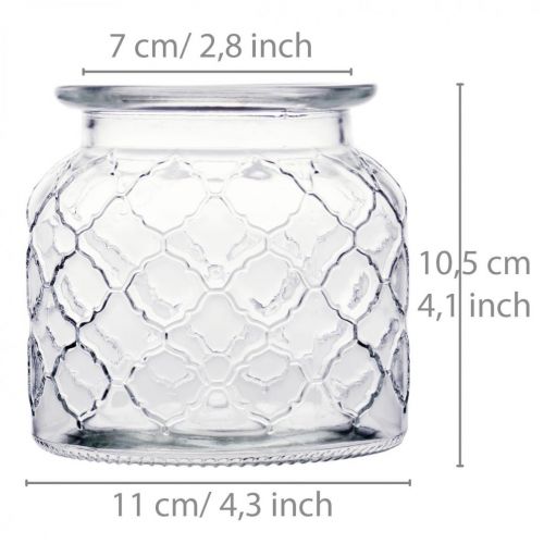 Floristik24 Motif décoratif de diamant de lanterne, récipient en verre, vase en verre, décoration de bougie 2pcs