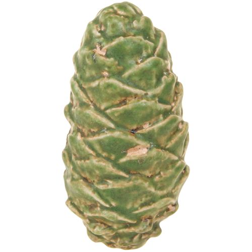Article Pommes de pin en céramique Vert jaune marron 8,5cm 6pcs