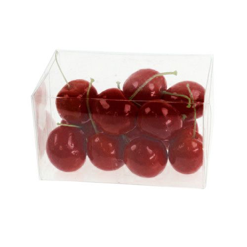 Floristik24 Déco-cerises rouge foncé 3cm (lot de 12