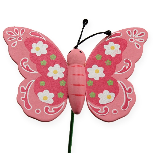 Article Papillon sur bâton 8cm 18pcs