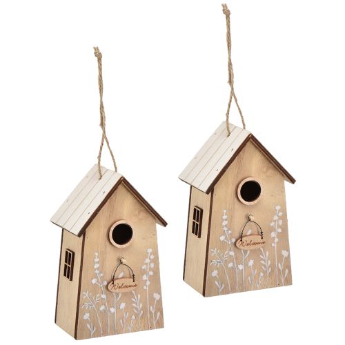 Article Décoration pour nichoir à oiseaux suspendu blanc naturel 14,5cm 2 pcs