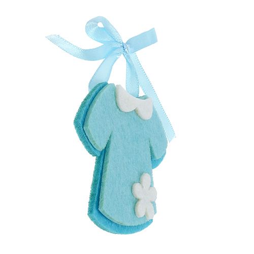 Article Déco de naissance robe en feutrine bleue 7 cm 20 p.