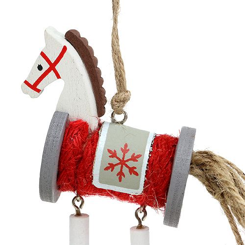 Floristik24 Décoration-Cintre Cheval rouge-blanc 20cm 6pcs