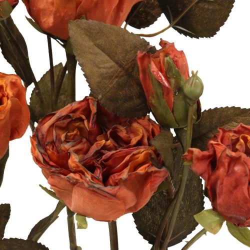 Floristik24 Bouquet de roses décoratives fleurs artificielles bouquet de roses orange 45cm 3 pcs