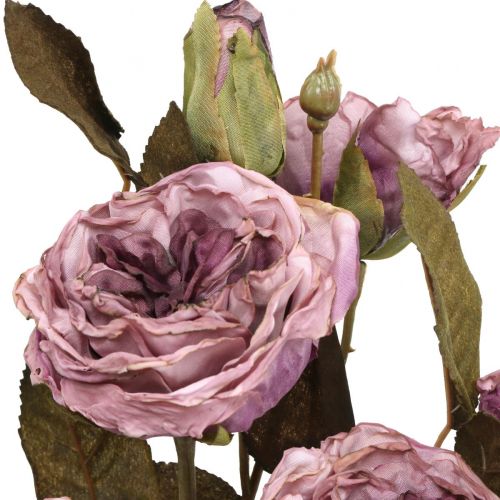 Bouquet de roses déco fleurs artificielles bouquet de roses violet 45cm 3pcs