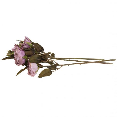 Floristik24 Bouquet de roses déco fleurs artificielles bouquet de roses violet 45cm 3pcs