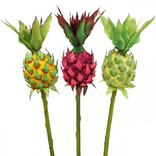 Floristik24 Déco ananas fruit artificiel déco fruits Ø7cm H50cm 3pcs