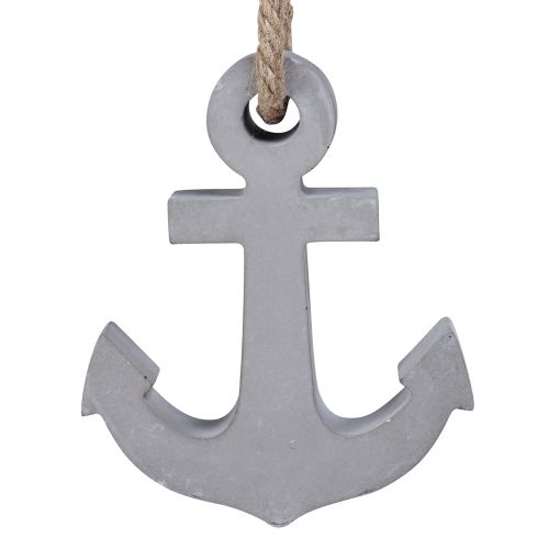 Article Ancre décorative béton maritime gris blanc 11,5cmx14cm 2pcs