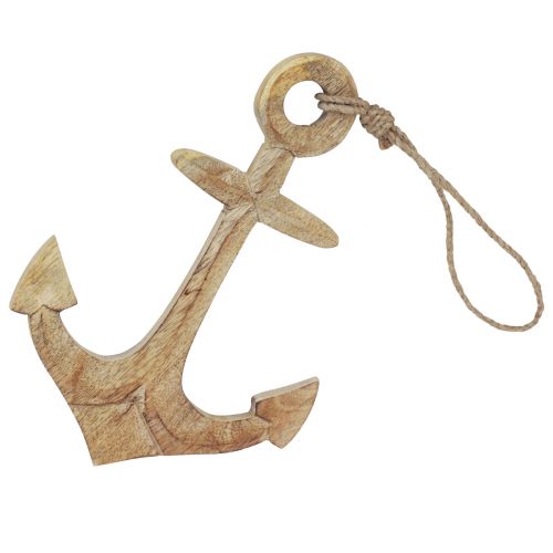 Article Pendentif décoratif ancre en bois naturel 41,5×16,5cm