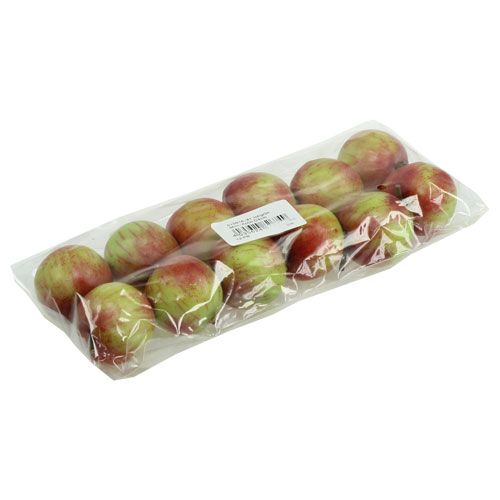 Floristik24 Pommes artificielles de couleur rouge et verte, Ø 4cm, 12 pièces
