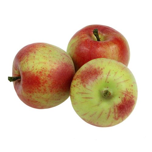 Floristik24 Déco pomme rouge, vert Ø6cm 6p