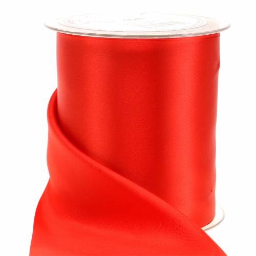Floristik24 Ruban de table ruban satin rouge 100mm 15m